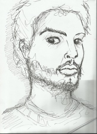 "the man who sold the world..." Autorretrato, Fibra sobre papel